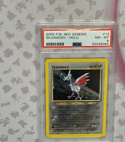 2000 POKEMON GYM GENESIS SKARMORY #13/111 PSA 8 NM-MT HOLO - Image 1
