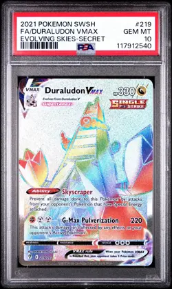 Pokemon TCG Duraludon VMAX 219/213 Evolving Skies Rainbow Secret Rare PSA 10 - Image 2