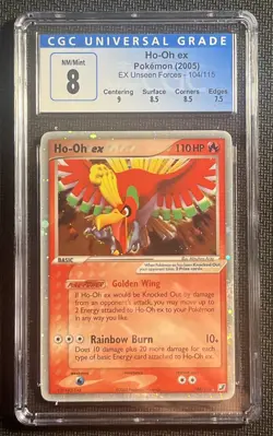 2005 Pokemon EX Unseen Forces Ho-Oh Holo #104/115 CGC 8 - Image 1