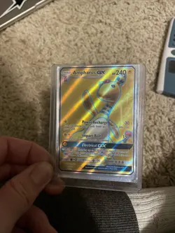 Pokemon Ampharos GX Full Art Holo Card 163/181 Team Up Ultra Rare NM Condition - Image 1