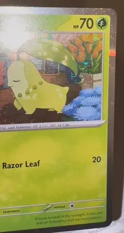 Chikorita 069 Cosmo Holo - Double Swirl Promo - Perfect Order - Pokemon Card - Image 2