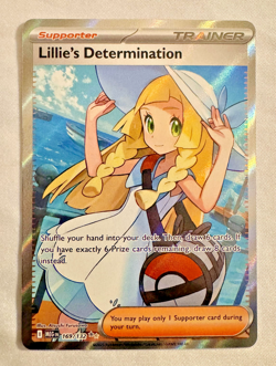 Lillie's Determination 169/132 MEG FA Trainer Holo NM Pokemon + Bonus Card - Image 1