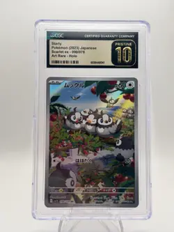 CGC 10 Pristine Pokemon Starly 090/078 Scarlet Art Rare Card - Image 1