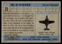 1957 Topps Planes Blue Back M-4 Horse Russian Helicopter #35 - Image 2