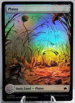 X 1 Plains Full Art Foil Land NM-M Bloomburrow 0264 MTG Magic The Gathering - Image 1