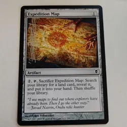 Expedition Map Signed in Silver MTG Magic the Gathering - Image 1