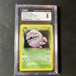 CGC 8 Dark Weezing 2000 Team Rocket 14/82 Holo Pokemon Card Mint - Image 1