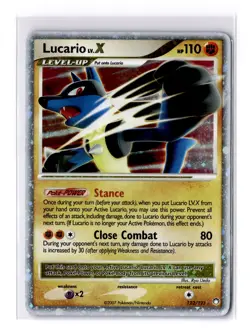Lucario LV.X - 122/123 Mysterious Treasures Holo Rare - MP - POKEMON TCG - Image 1