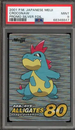 Pokemon Croconaw Meiji Japanese Silver Foil Promo PSA 9 Mint - Image 1