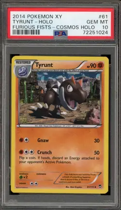 Pokemon Tyrunt XY Furious Fists Cosmos Holo #61 PSA 10 Gem Mint - Image 1