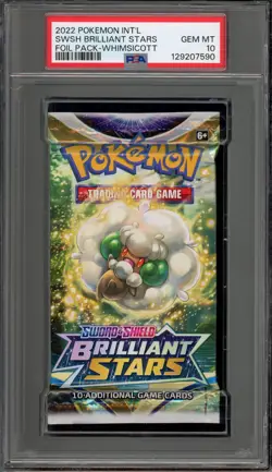 Pokemon Brilliant Stars Whimsicott Art Sealed Booster Pack PSA 10 Gem Mint - Image 1
