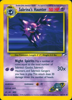 SABRINA'S HAUNTER 58/132 UNCOMMON GYM HEROES POKEMON UNLIMITED MP - Image 1