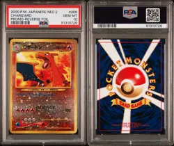 Charizard Pokemon 2000 Reverse Foil Neo Premium File 2 Promo Japanese 006 PSA 10 - Image 3