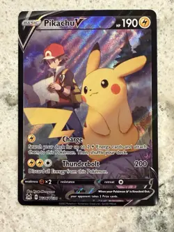 Pokemon TCG Pikachu V TG16/TG30 Lost Origin Ultra Rare Holo 190 HP - Image 1