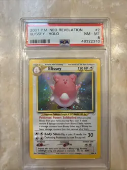 2001 Pokemon Neo Revelation Blissey PSA 8 NM-MT With Swirl - Image 1