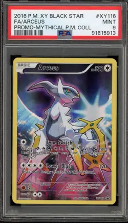 Pokemon Arceus Mythical Pokemon Coll. Black Star Full Art Promo XY116 PSA 9 Mint - Image 1