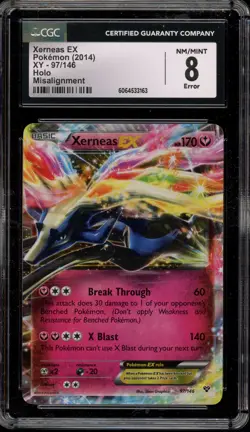 Pokemon Xerneas EX XY Holo Rare #97 MISALIGNMENT ERROR CGC 8 - Image 1