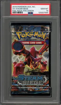 Pokemon XY Steam Siege Volcanion Art Sealed Booster Pack PSA 10 Gem Mint - Image 1