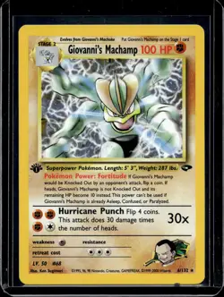 Pokemon Gym Challenge Giovanni's Machamp 1st Edition Holo 6/132 - Image 1