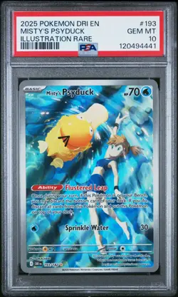 2025 POKEMON DRI EN-DESTINED RIVALS ILLUSTRATION RARE MISTY'S PSYDUCK PSA 10 - Image 1