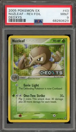 Pokemon Nuzleaf EX Deoxys Reverse Holo #43 PSA 9 Mint - Image 1