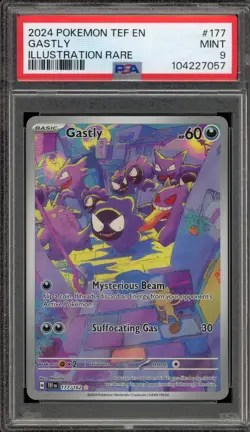 Pokemon Gastly Temporal Forces Illustration Rare #177 PSA 9 Mint - Image 1