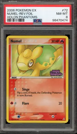 Pokemon Numel EX Holon Phantoms Reverse Holo #72 PSA 8 - Image 1