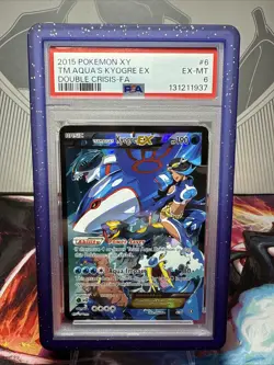 2015 Pokemon XY Double Crisis Team Aqua's Kyogre #6 PSA 6 - Image 1