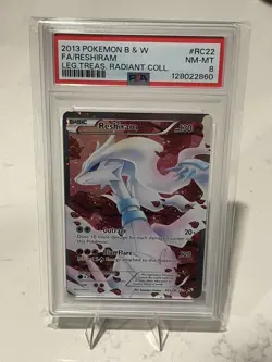 Pokemon Reshiram Full Art RC22/RC25 Legendary Treasures Holo PSA 8 2013 - Image 1