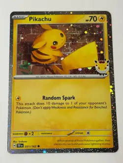 🌀Pikachu 051/162 Cosmos Holo Stamped Pokemon Day 2026 Promo - Swirl🌀 - Image 1