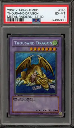 Yu-Gi-Oh! Thousand Dragon Metal Raiders 1st Edition Secret Rare MRD-143 PSA 6 - Image 1
