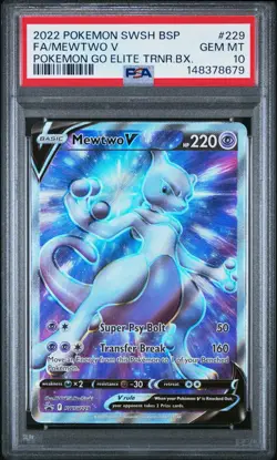 2022 Pokemon Mewtwo v Sword & Shield SWSH229 Holo Promo Card Gem Mint PSA 10 - Image 1