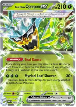 Teal Mask Ogerpon ex 025/167 Lightly Played Pokemon Card - Image 1