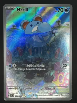 Pokemon Marill 204/193 Sv02 Paldea Evolved Illustration Rare Holo 70 HP Card - Image 1
