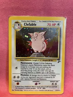 Pokemon TCG Clefable Base Set 2 Holo Rare Card 5/130 WOTC LP - Image 1