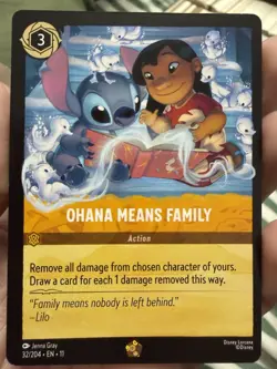 Disney Ohana Means Family Action Card Stitch Lilo Lilo & Stitch 32/204 Lorcana - Image 4