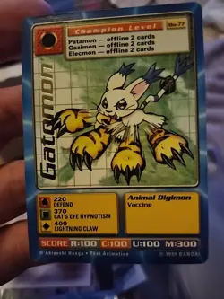 Gatomon Bo-77Gold Stamp Digimon Card Game 1999 Bandai - Image 1