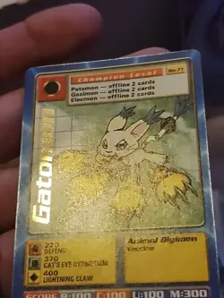 Gatomon Bo-77Gold Stamp Digimon Card Game 1999 Bandai - Image 4