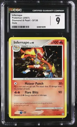 CGC 9 MINT Infernape 2007 Diamond & Pearl 5/130 Holo Pokemon Card - Image 1