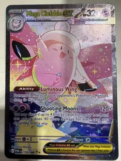 Pokemon Mega Clefable EX Full Art Holo Rare 119/088 Psychic 320 HP Card - Image 1