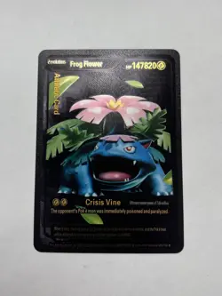 Venusaur Frog Flower 147820HP Black Foil Athletic Card Fan Art Display Card NM - Image 1