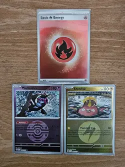 Basic Fire Energy Munkidori Stunfisk Reverse Holo Card Lot - Ascended Heroes NM - Image 1