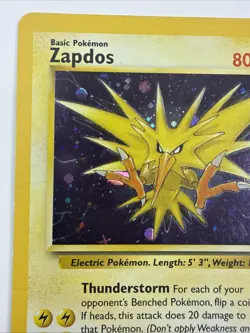 Zapdos 15/62 Fossil Unlimited Rare Holo Pokemon Card WOTC 1999 - Image 2