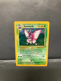 Venemoth No symbol Holo Jungle Error Card 13/64 Rare Vintage Pokemon Card - Image 1
