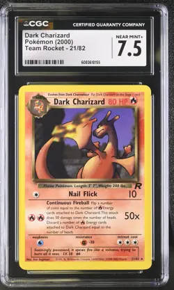 CGC 7.5 Dark Charizard 2000 Team Rocket 21/82 Pokemon Card - Image 1
