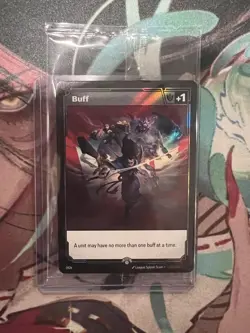 SEALED Riot Exclusive Riftbound Fist Bump Buff Double Sided Promo Card - Image 1