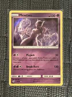 Pokemon Mewtwo Holo Rare TCG Card Detective Pikachu 12/18 - Image 2