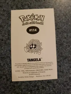 -Pokemon tcg cards- Tangela Sticker Sandylion Nintendo 1999 #114 - NM - Image 2
