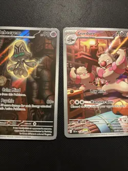 Pokemon TCG: SV Black Bolt 2 Card IR Lot- Gurdurr & Beheeyem - Image 1