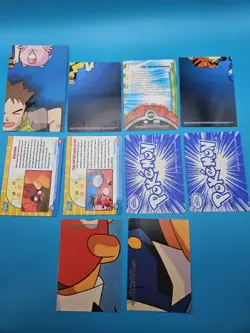 Pokemon Topps Card Lot Eevee Chansey Meowth Poliwrath TV Animation Vintage - Image 2